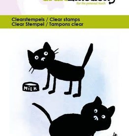 Craft Emotions CraftEmotions clearstamps 6x7cm - Kitty & fish