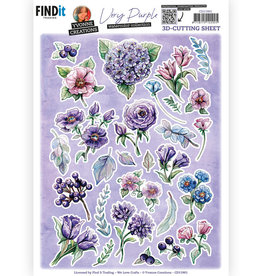 Yvonne Creations 3D Cutting Sheets - Yvonne Creations - Very Purple - Small Elements B  CD11901