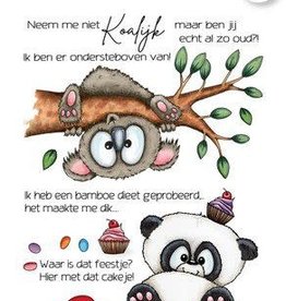 Craft Emotions CraftEmotions clearstamps A6 - Koala & Panda (NL) Carla Creaties
