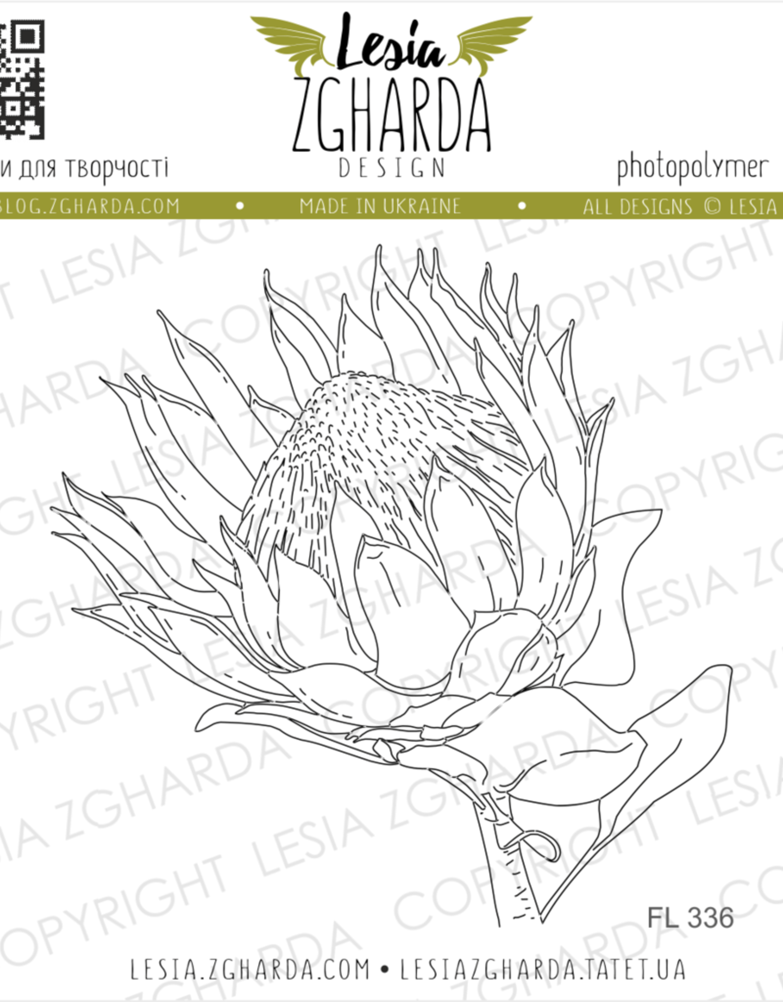 Lesia Zgharda Lesia Zgharda Design Stamp Protea  FL336