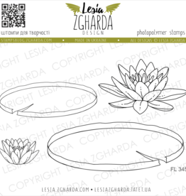 Lesia Zgharda Lesia Zgharda Design Stamp Set Water lily leaves and flowers FL345