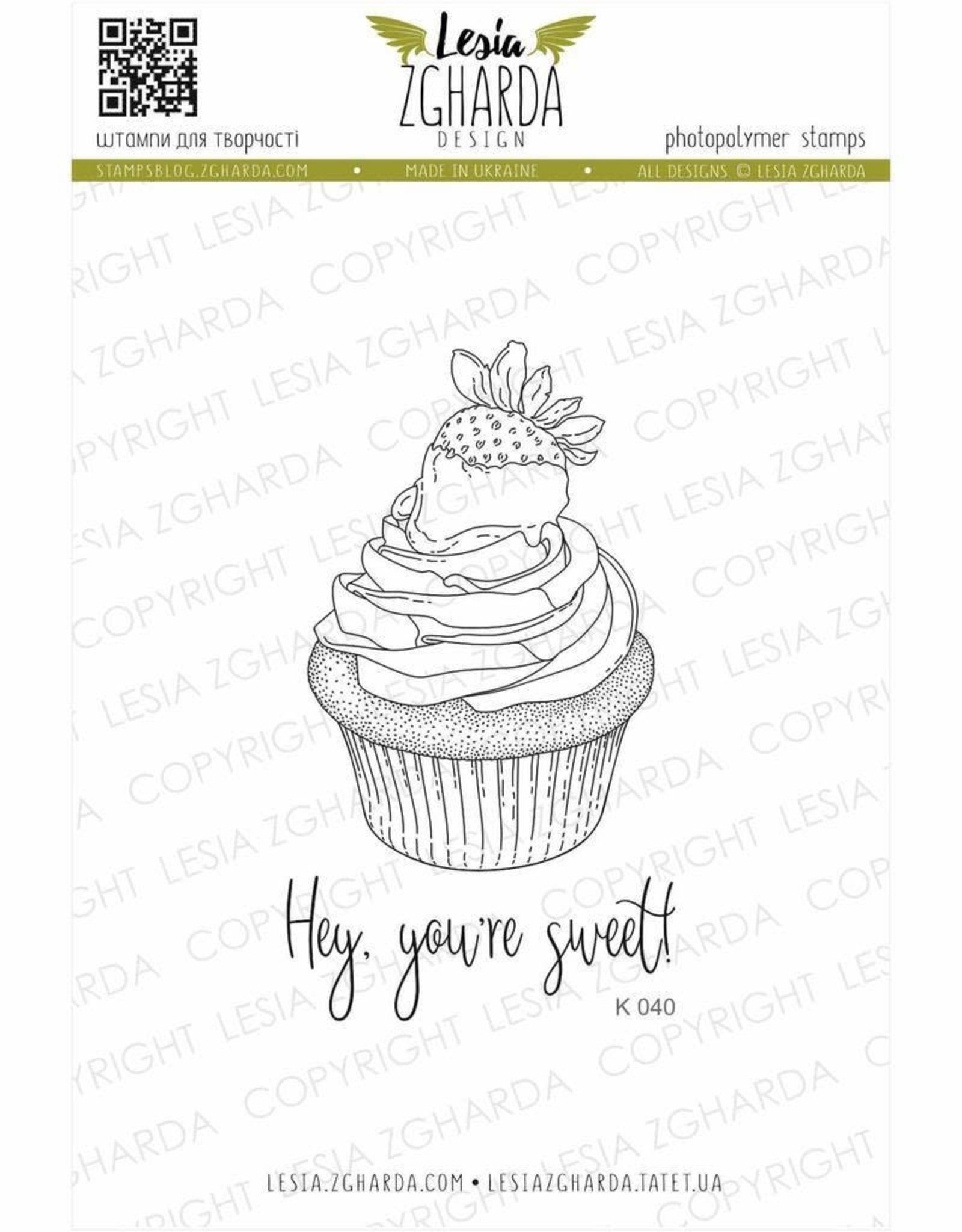 Lesia Zgharda Lesia Zgharda Design Stamp Set  Strawberry cupcake  K040