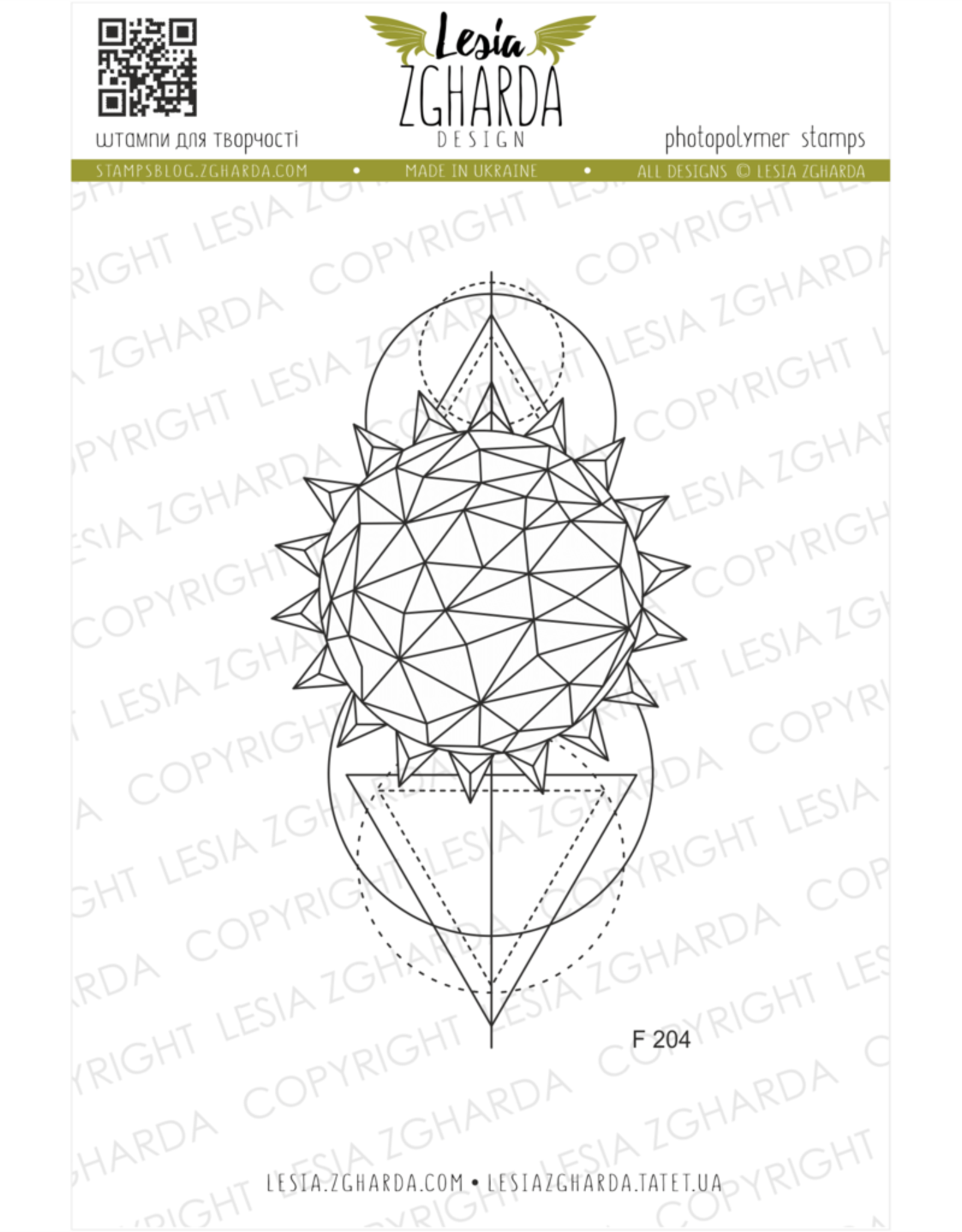 Lesia Zgharda Lesia Zgharda Design   Stamp Triangle Geometry Sun F204