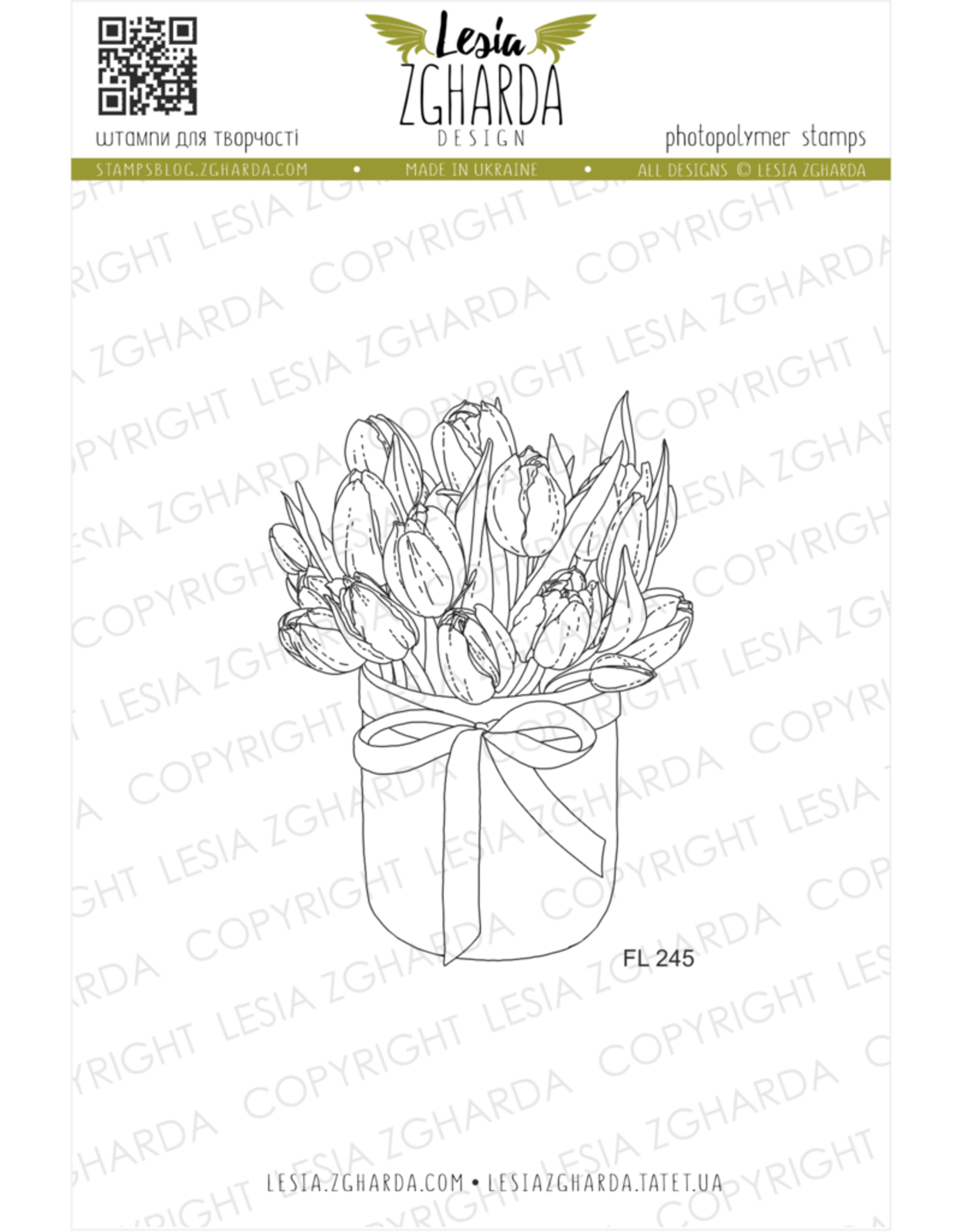 Lesia Zgharda Lesia Zgharda Design Stamp Tulips in the box FL245