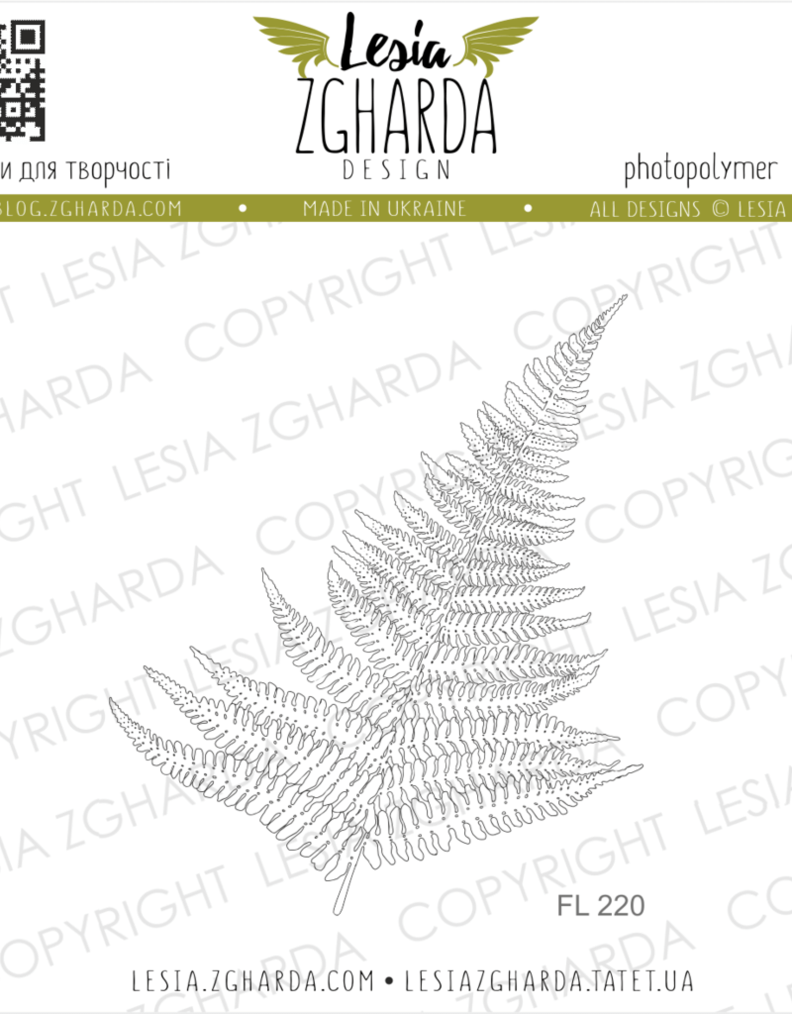 Lesia Zgharda Lesia Zgharda Design  Stamp Fern (outline) FL220