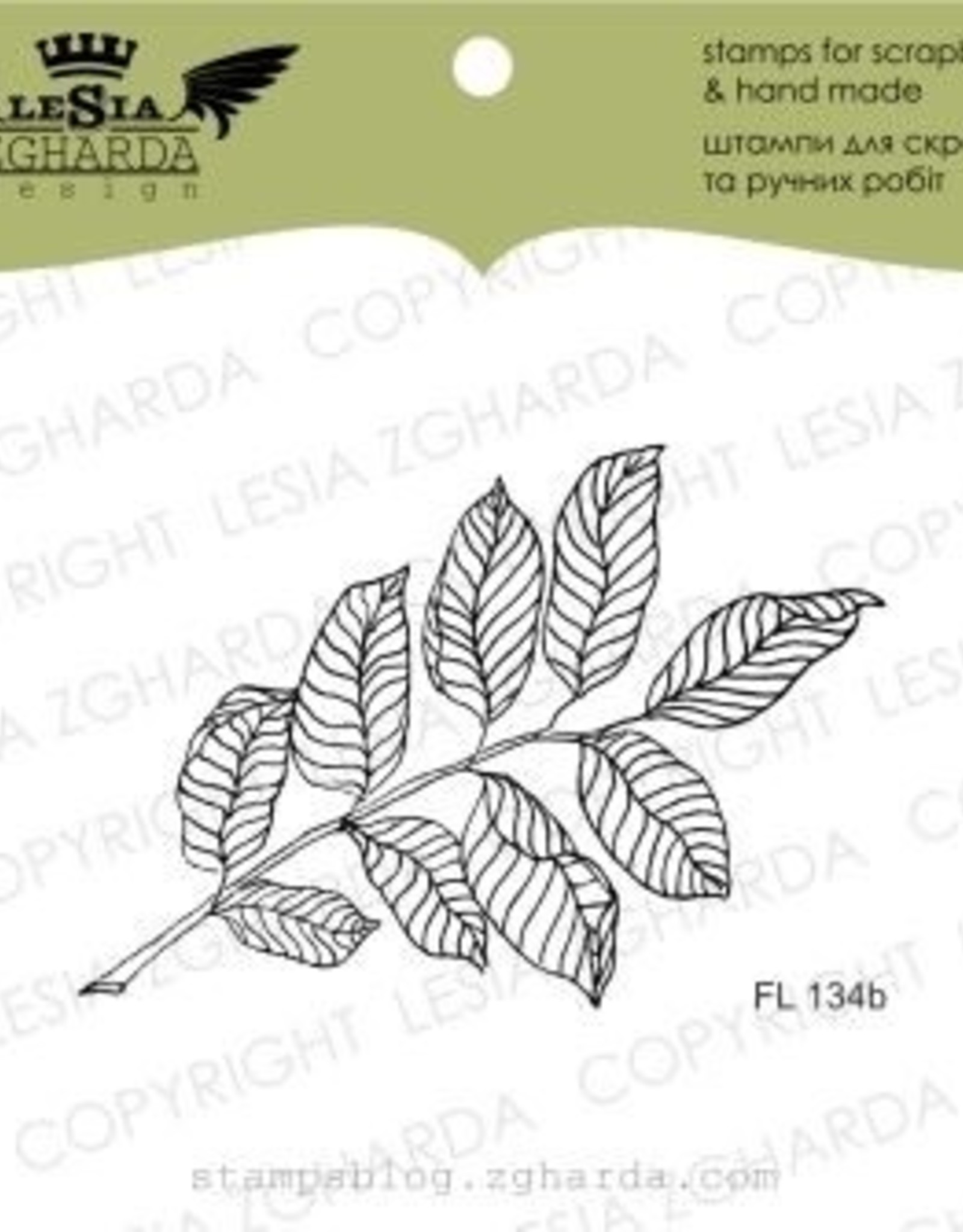 Lesia Zgharda Lesia Zgharda Design Stamp Branch with leaves (small) FL134b