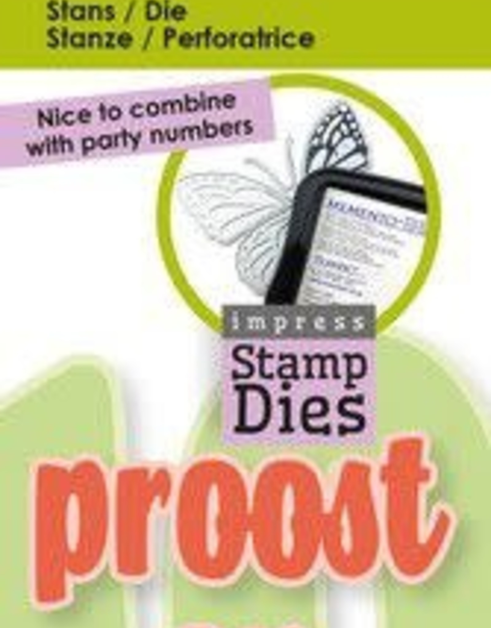 Craft Emotions CraftEmotions Impress stamp Die - tekst proost op jou! (NL) Card 5x10cm - 8 cm