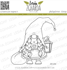 Lesia Zgharda Lesia Zgardha Design stamp Christmas gnome girl SR268