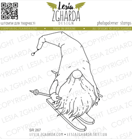 Lesia Zgharda Lesia Zgardha Design stamp Christmas gnome with skis SR267