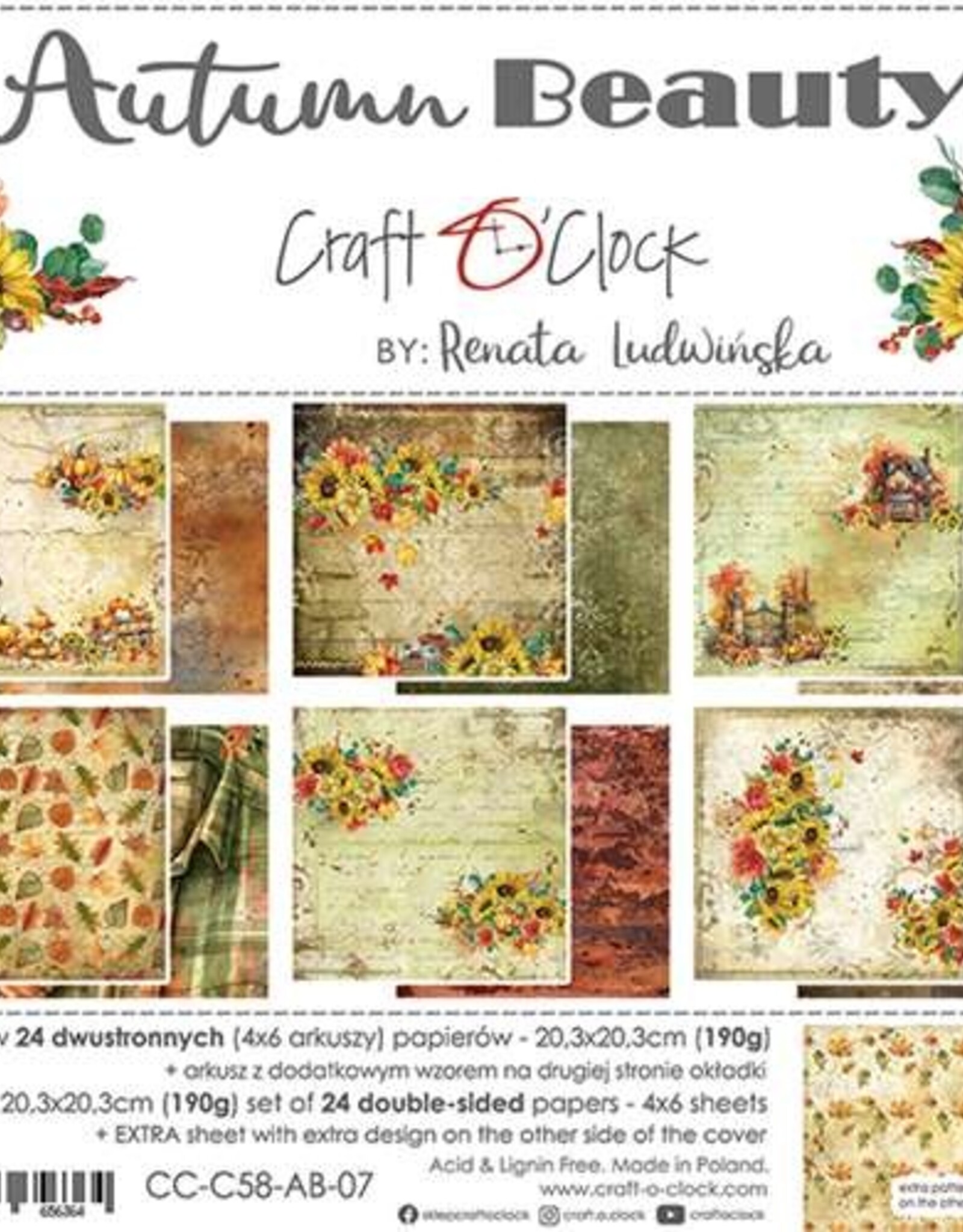 Craft O'Clock Craft O'Clock  Autumn Beauty  paper collection set 20.3 x 20.3