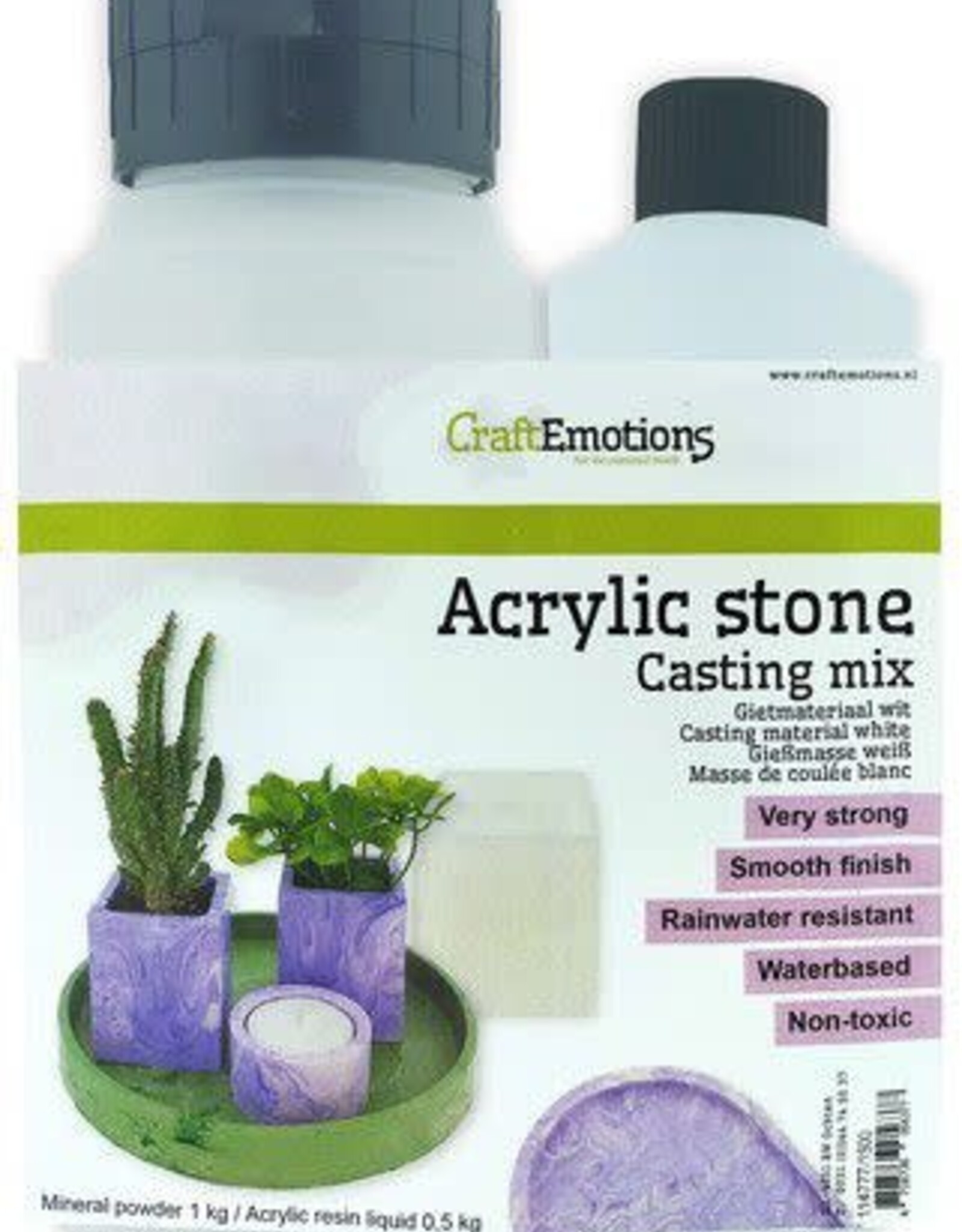 Craft Emotions CraftEmotions Acrylic stone casting mix - Gietmateriaal wit 1,5kg