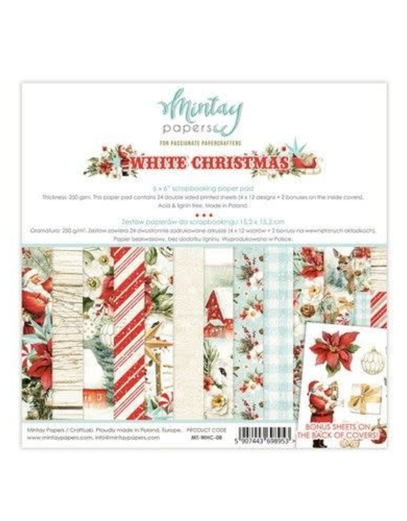 Mintay Papers Mintay 6 x 6 Paper Pad - White Christmas MT-WHC-08