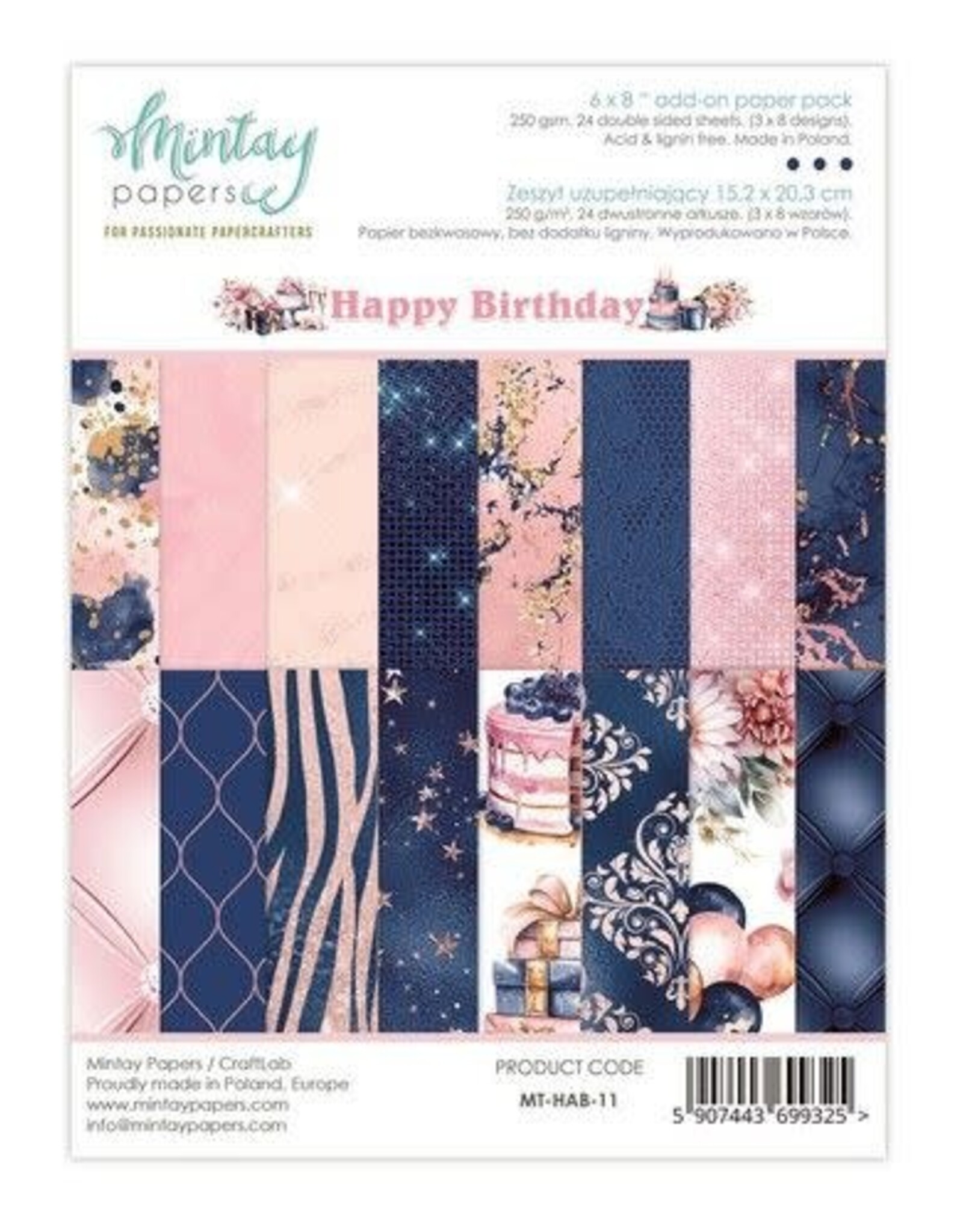 Mintay Papers Mintay 6 x 8 Add-On Paper Pad - Happy Birthday MT-HAB-11