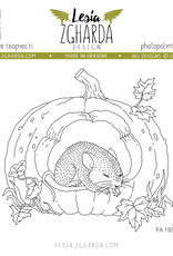 Lesia Zgharda Lesia Zgharda Design Stamps  Sleeping mouse in a pumpkin FA193