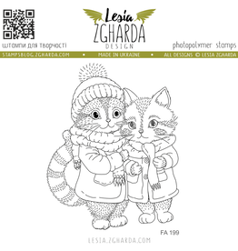 Lesia Zgharda Lesia Zgharda Design Stamps  Cosy winter Cats  FA199