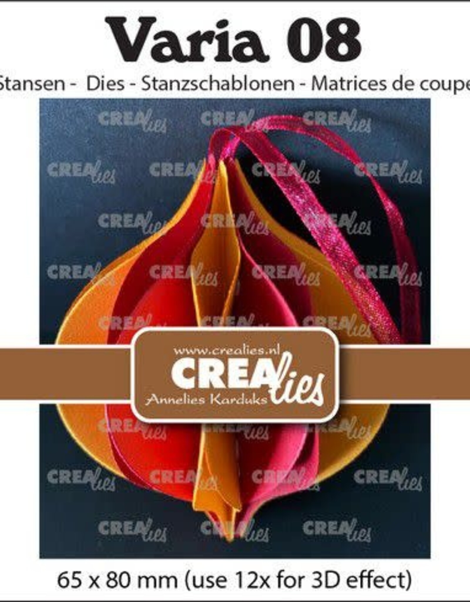 Crealies Crealies Varia 08 3D Kerstbal CLVARIA08 65x80mm(use12xfor3Deffect)