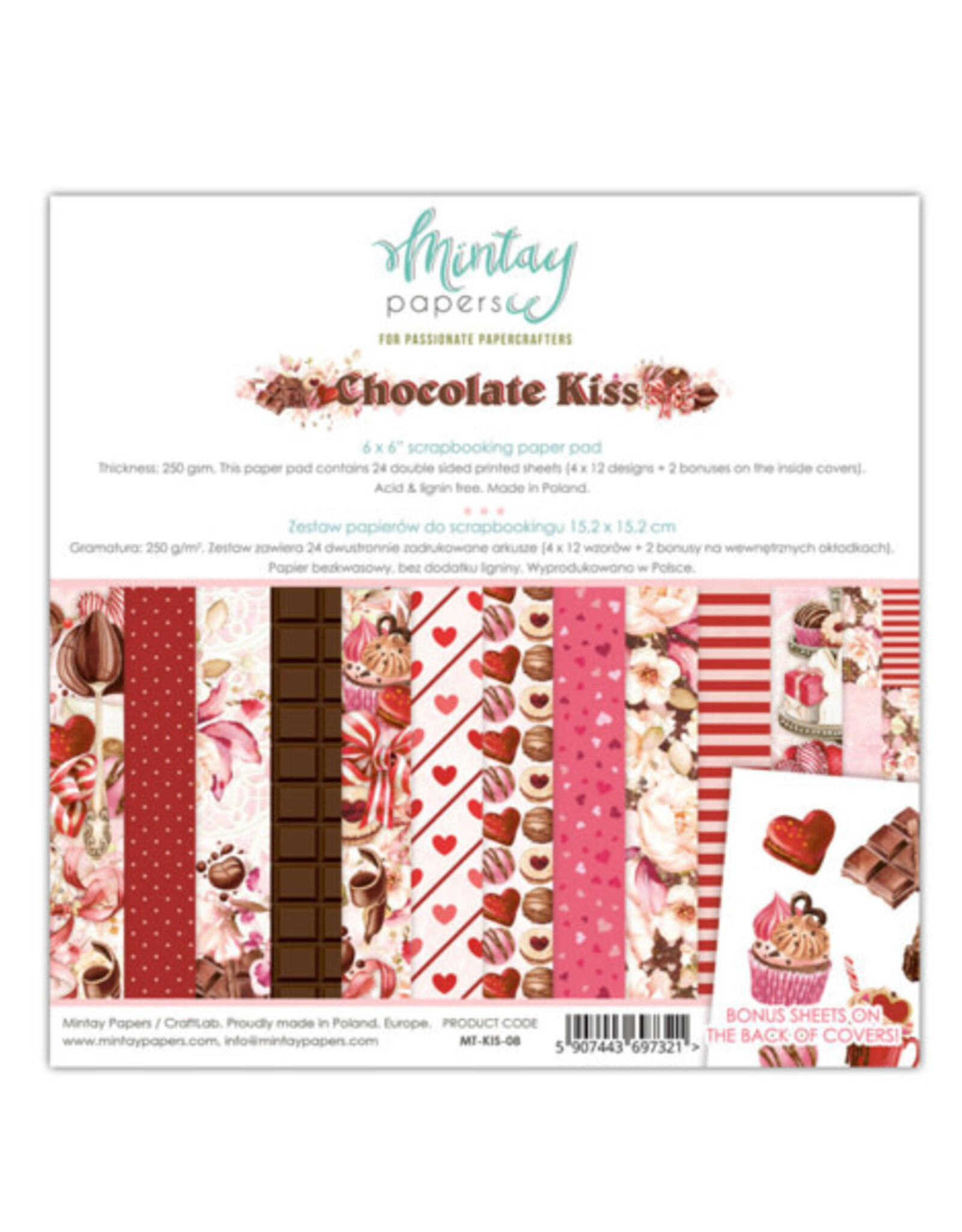 Mintay Papers Mintay 6 x 6 Paper Pad - Chocolate Kiss  MT-KIS-08