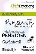 Craft Emotions CraftEmotions clearstamps 6x7cm - Met Pensioen Tekst NL