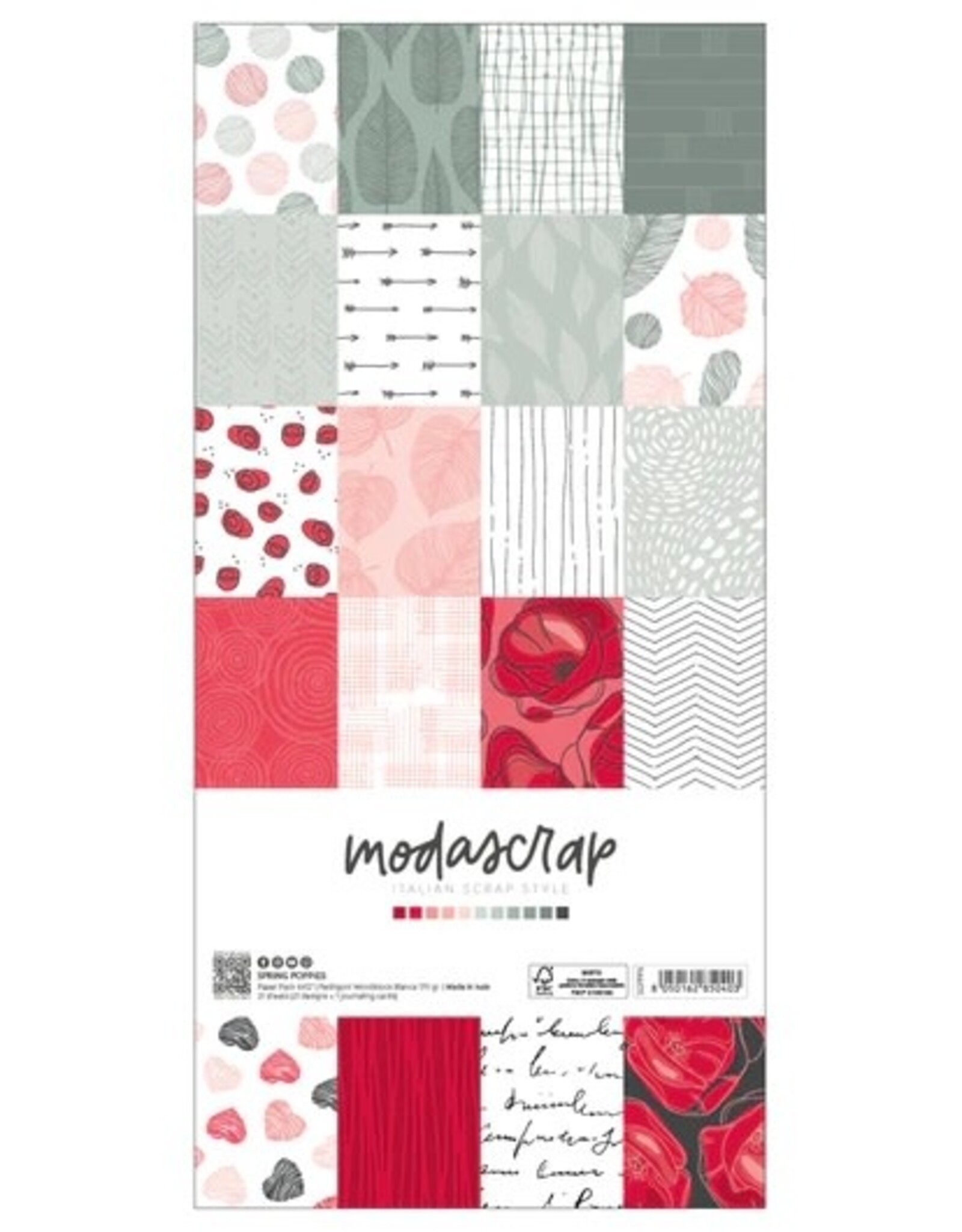 Modascrap Modascrap  paperpack Spring Poppies  6 x 12