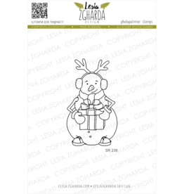 Lesia Zgharda Lesia Zgharda Design Stamp "Snowman with the gift" SR238