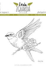 Lesia Zgharda Lesia Zgharda Design Stamp "Bird with Flowers" FA214