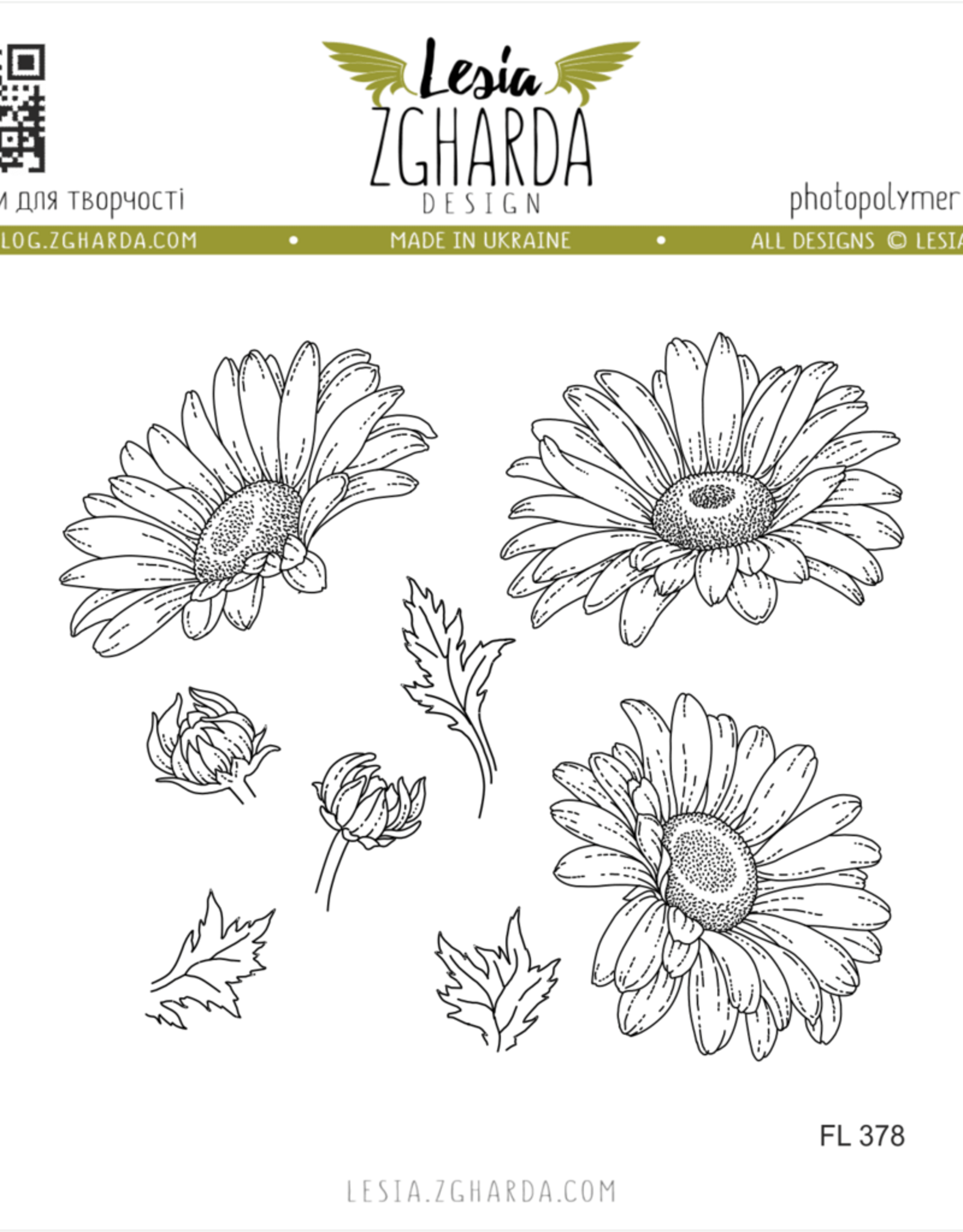 Lesia Zgharda Lesia Zgharda Design Stamp Set "Chamomile flowers" FL378