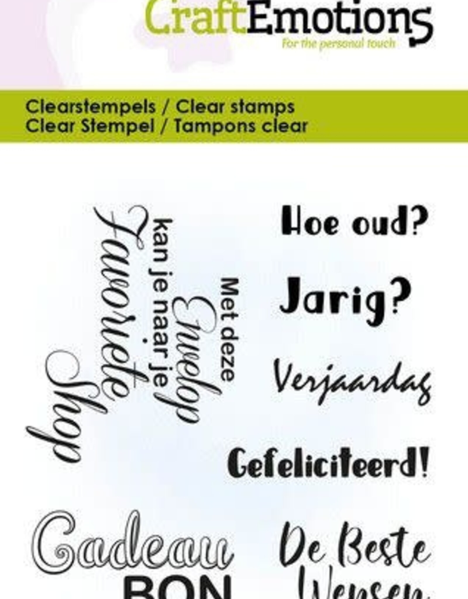 Craft Emotions CraftEmotions clearstamps 6x7cm - Cadeaubon teksten NL