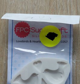 FPC sugarcraft Siliconen mal   Lovebirds & Hearts   C057
