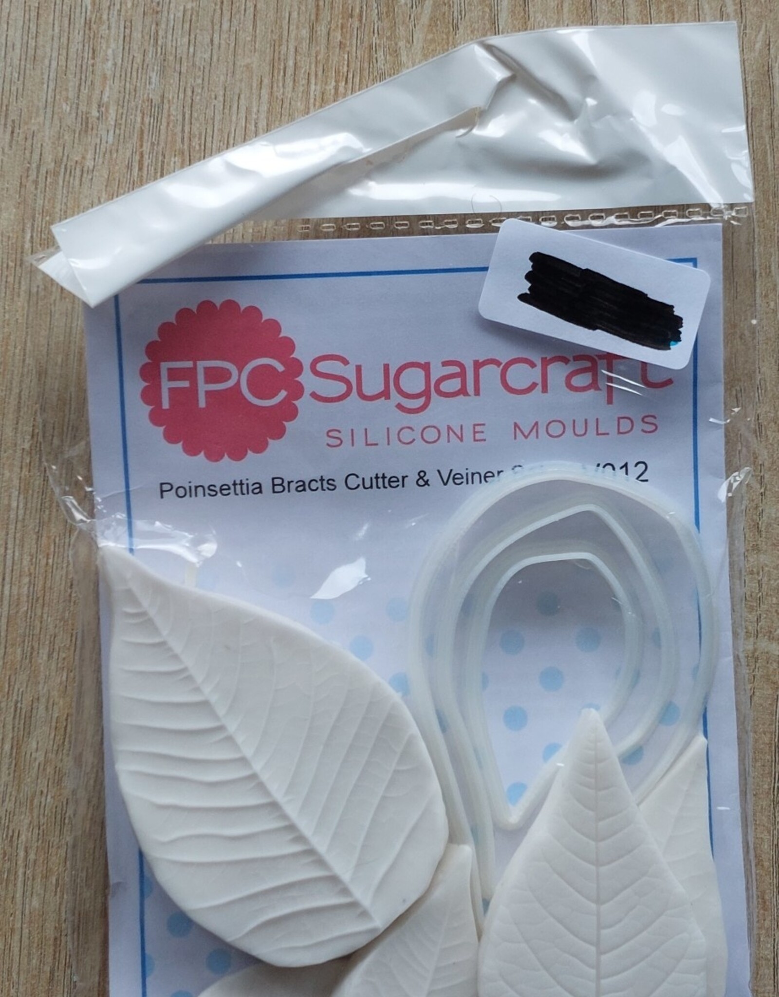 FPC sugarcraft Siliconen mal  Poinsettia Bracts Cutter & Veiner Set  V012