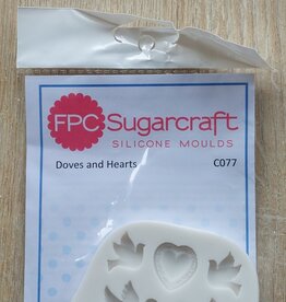 FPC sugarcraft Siliconen mal  Doves and Hearts  C077