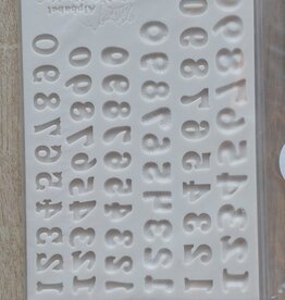 Alphabet moulds Siliconen mal   12 mm numbers set of 6    AM0174