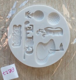 Alphabet moulds Siliconen mal  Golf theme mini  AB27