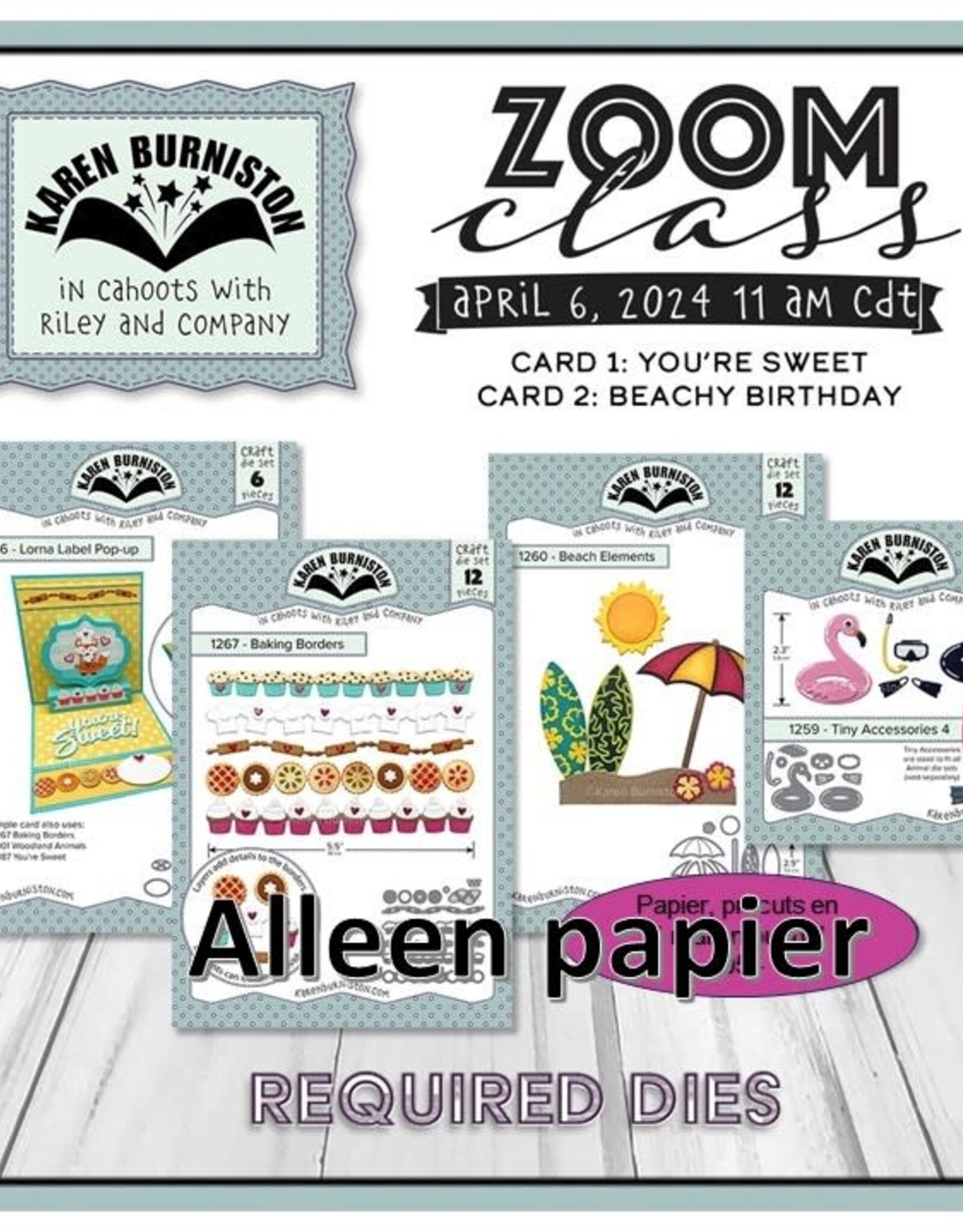 Karen Burniston Karen Burniston Zoom Class met Karen Burniston 6 april 2024  ALLEEN PAPIER