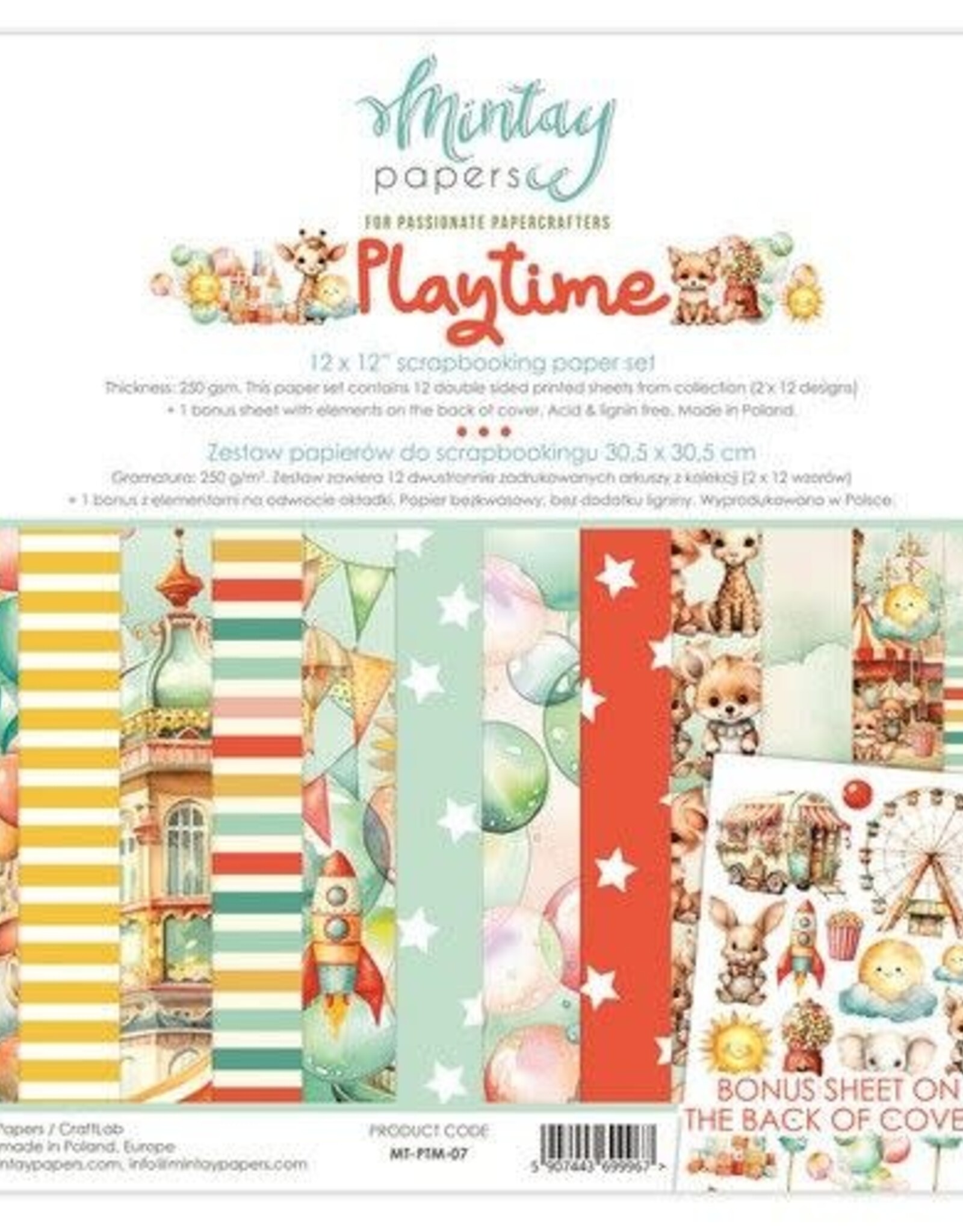 Mintay Papers Mintay 12 x 12 Paper Set - Playtime MT-PTM-07