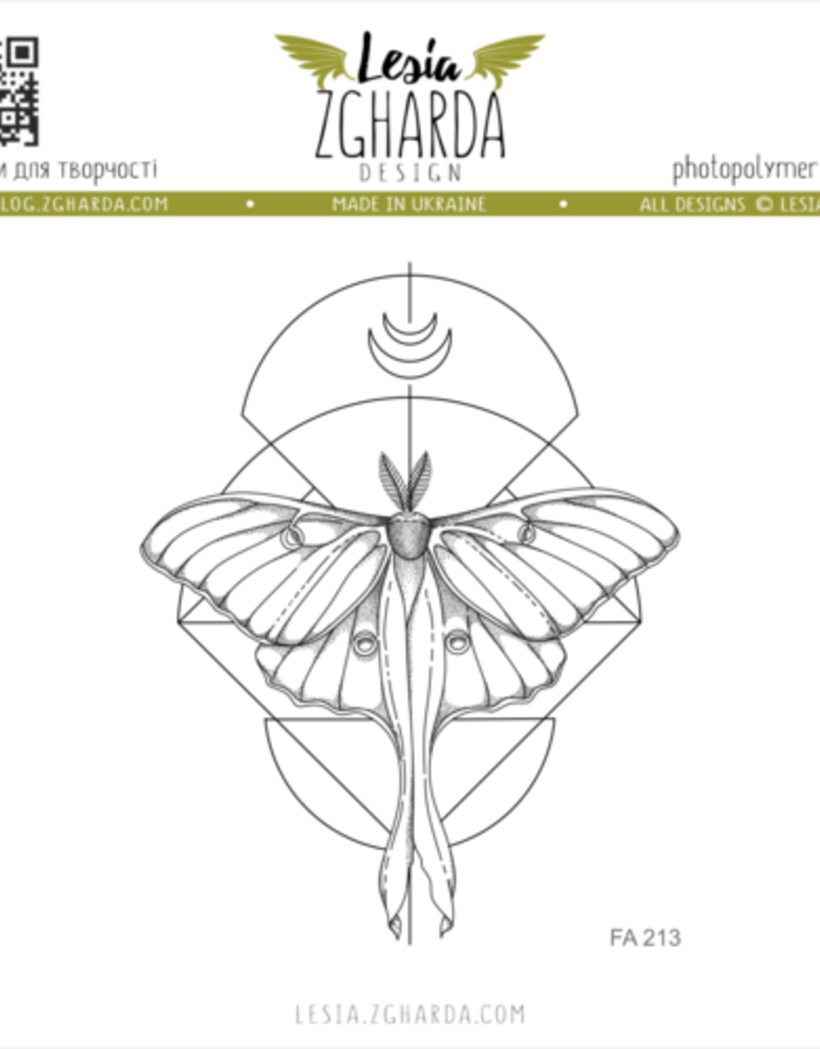 Lesia Zgharda Lesia Zgharda FA 213 Lunar Moth with geometric background