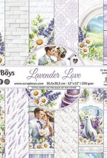 Scrapboys ScrapBoys Lavender Love paperset 12 vl+cut out elements-DZ SB-LALO-08 250gr 30,5cmx30,5cm