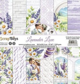 Scrapboys ScrapBoys Lavender Love paperpad 12 vl+cut out elements-DZ SB-LALO-10 250gr 20,3x20,3cm