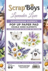Scrapboys Scrapboys POP UP Paperpad double sided elements - Lavender Love SB-LALO-11 190gr 15,2x15,2cm