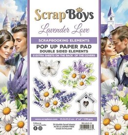 Scrapboys Scrapboys POP UP Paperpad double sided elements - Lavender Love SB-LALO-11 190gr 15,2x15,2cm