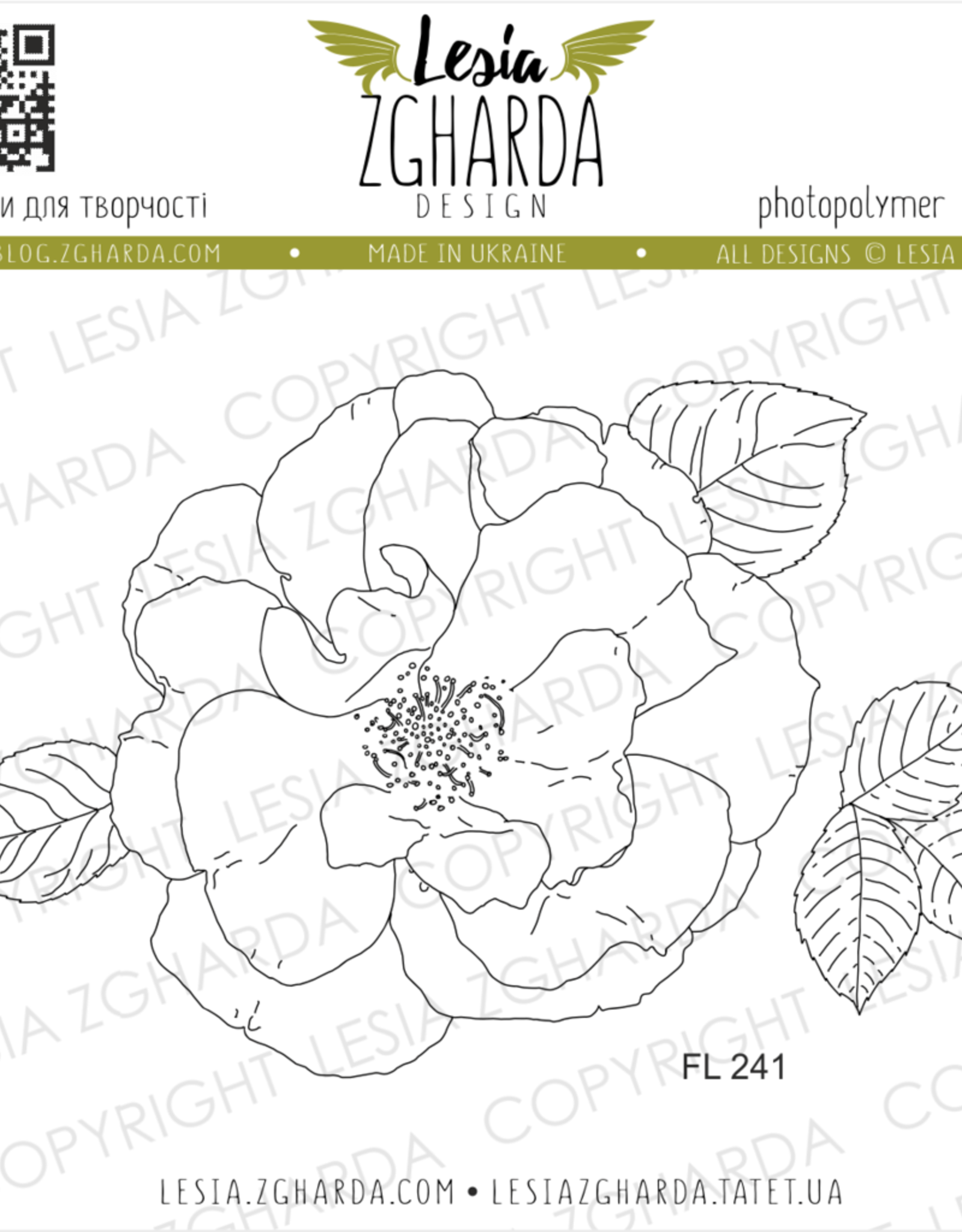 Lesia Zgharda Lesia Zgharda Design Stamp  Beautiful Rose FL241