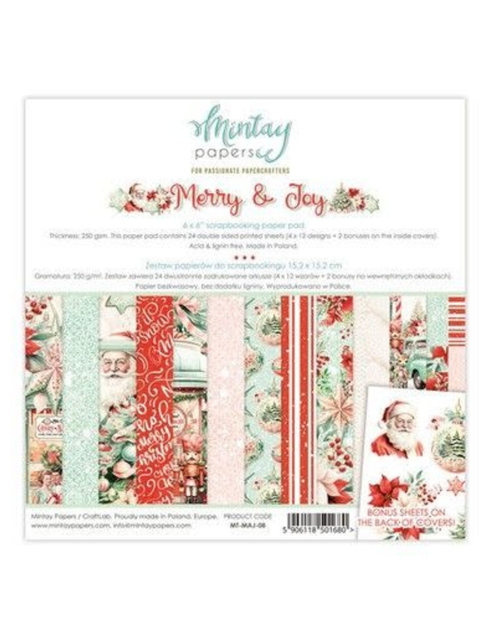 Mintay Papers Mintay 6 x 6 Paper Pad - Merry & Joy MT-MAJ-08