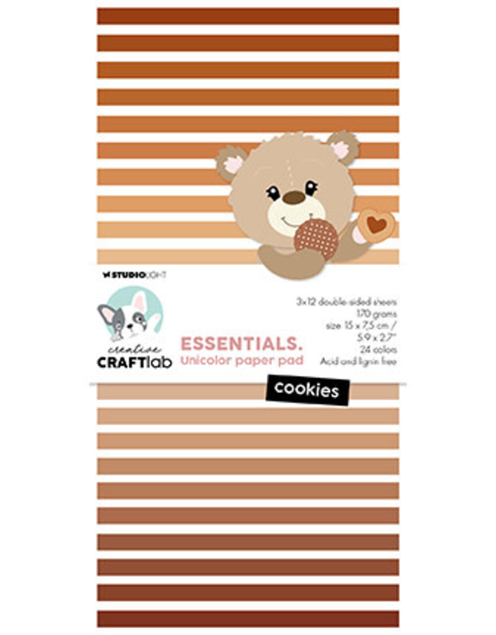 Studio Light Craftlab Unicolor Paper Pad Cookies Essentials nr.291   CCL-ES-UPP291