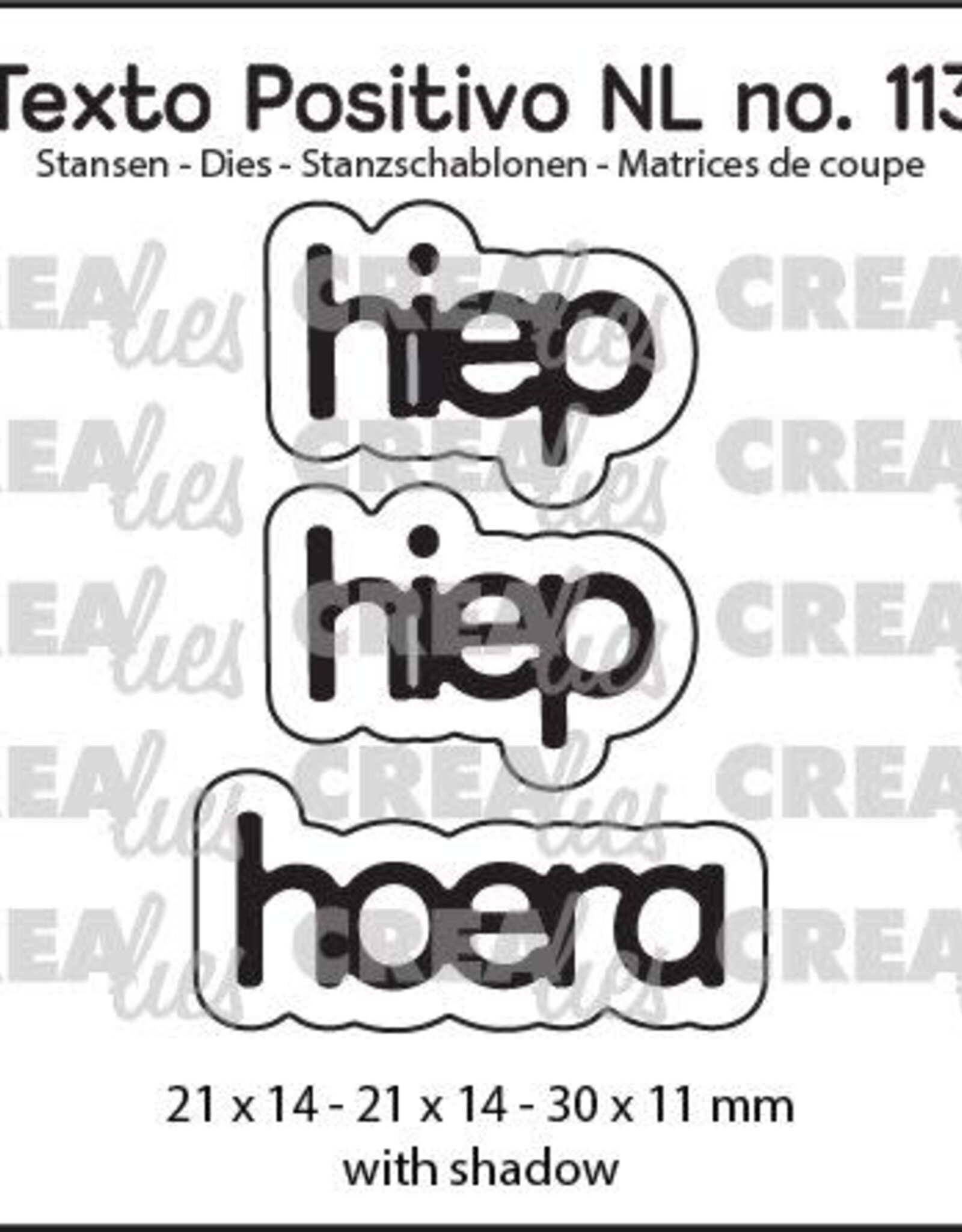 Crealies Crealies  Texto Positivo  hiep hiep hoera    no113