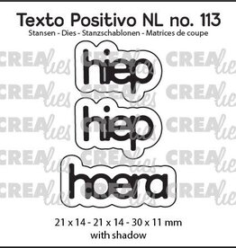 Crealies Crealies  Texto Positivo  hiep hiep hoera   POSNL113