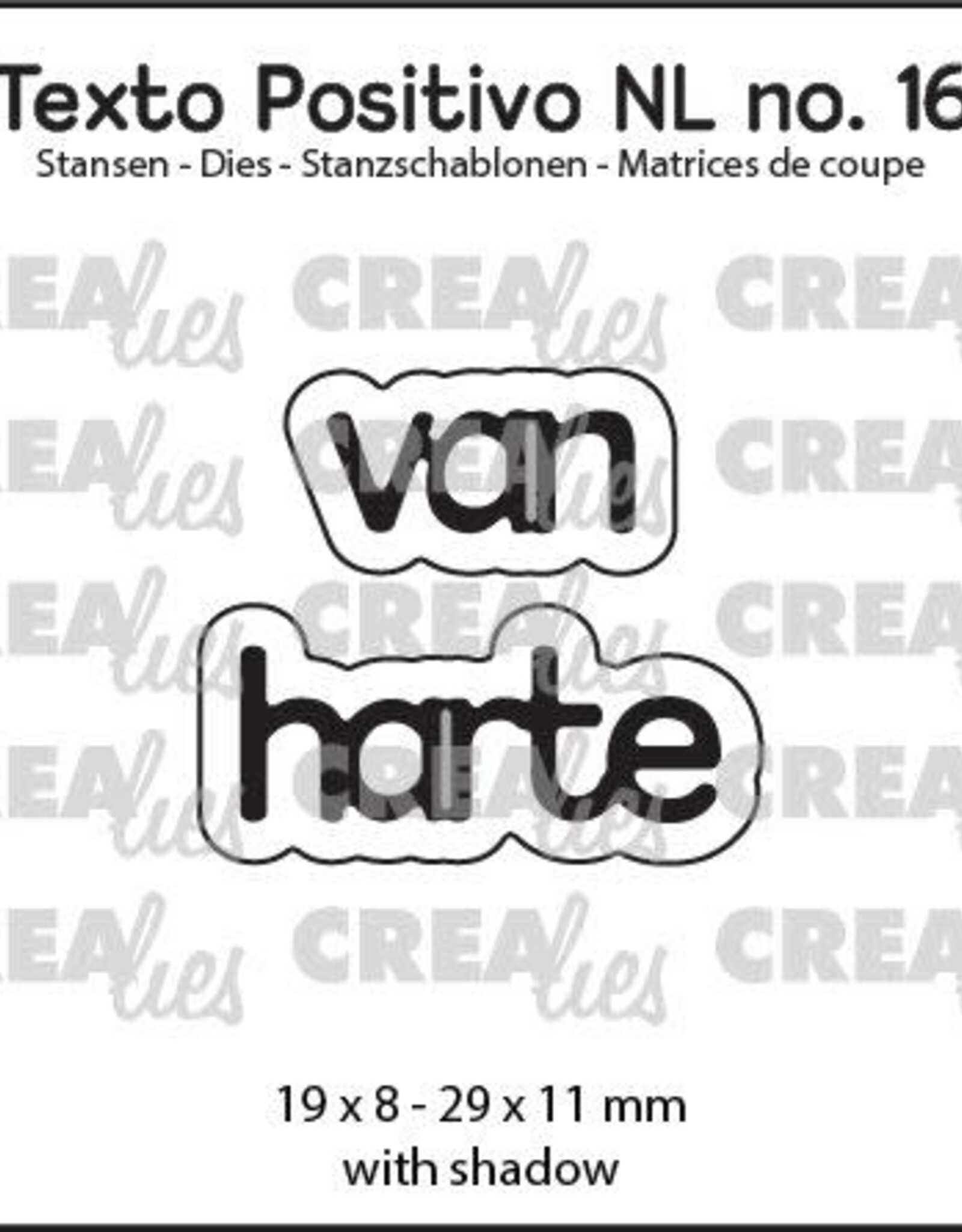 Crealies Crealies  Texto Positivo van harte    POSNL16