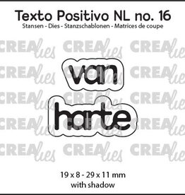 Crealies Crealies  Texto Positivo van harte    POSNL16