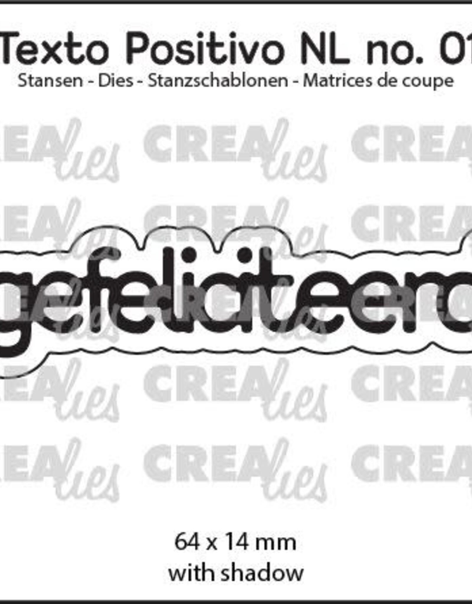 Crealies Crealies  Texto Positivo gefeliciteerd  no 01