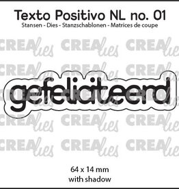 Crealies Crealies  Texto Positivo gefeliciteerd  POSNL01