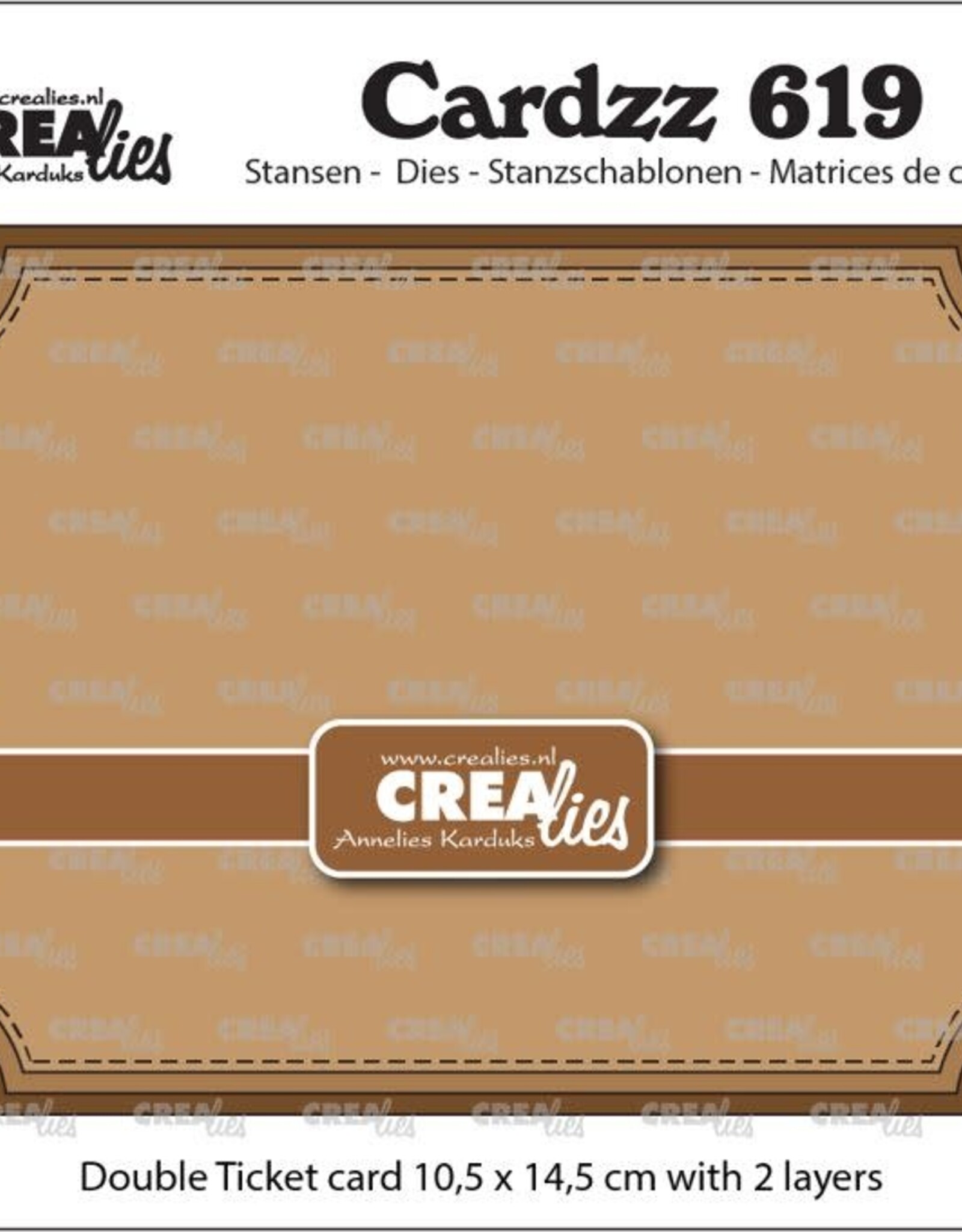 Crealies Crealies Cardzz  Double  Card Ticket  CLCZ619