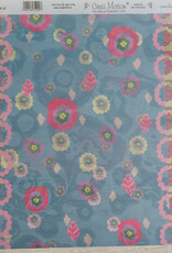 CreaMotion CreaMotion Vellum  Flowers in Blue    30.5 x 30.5